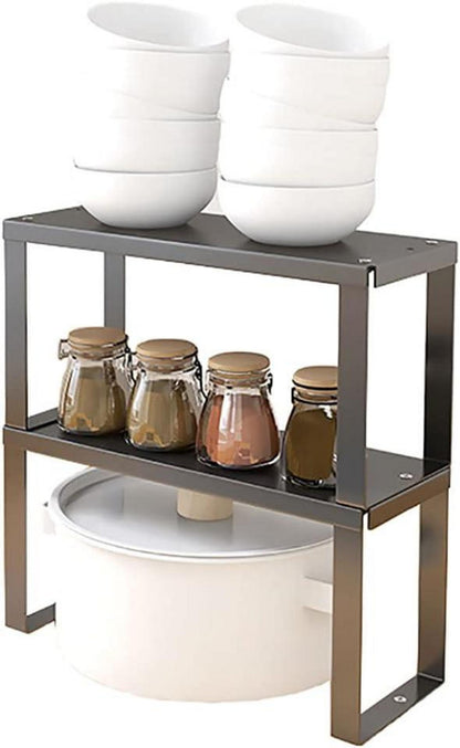 Stapelbares Küchenregal Edelstahl Organizer 2 Stück 30x12x15cm