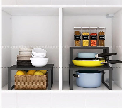 YunNasi Schrankregal Stapelbar Edelstahl Küchenregal Organizer 2 Stück 30x12x15cm