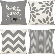 Dekokissenbezug 40x40 Set Leinen Grau für Schlafzimmer Sofa