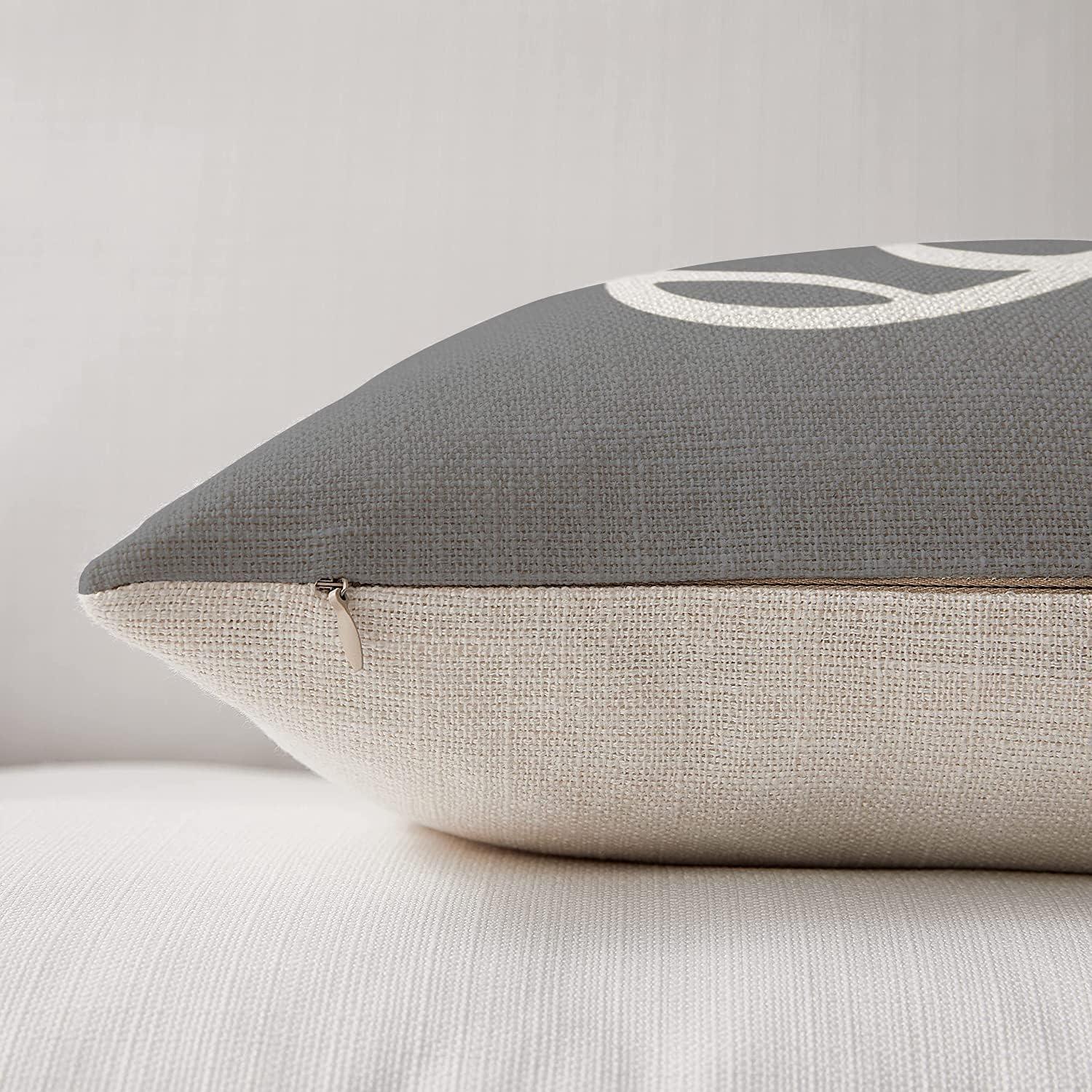 Kissenbezüge 40x40 Leinen Grau Set 4er Outdoor Sofa Bett