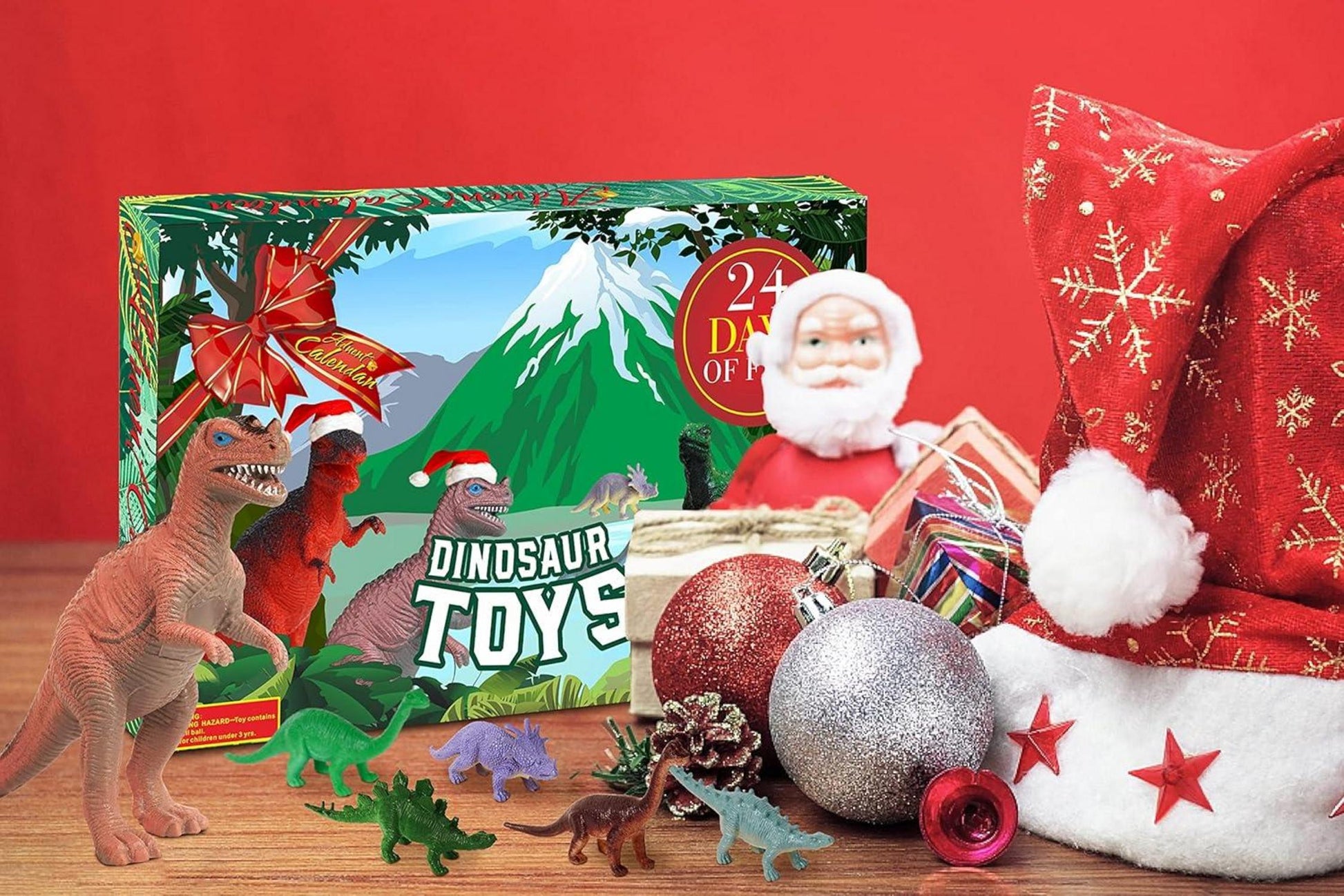 Dinosaurier Adventskalender 2024 für Kinder - 24 Tage Überraschungsspielzeug