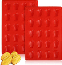 Mini Silikon Madeleine Backformen 20 Mulden Rot 29.5 x 20 cm Antihaft