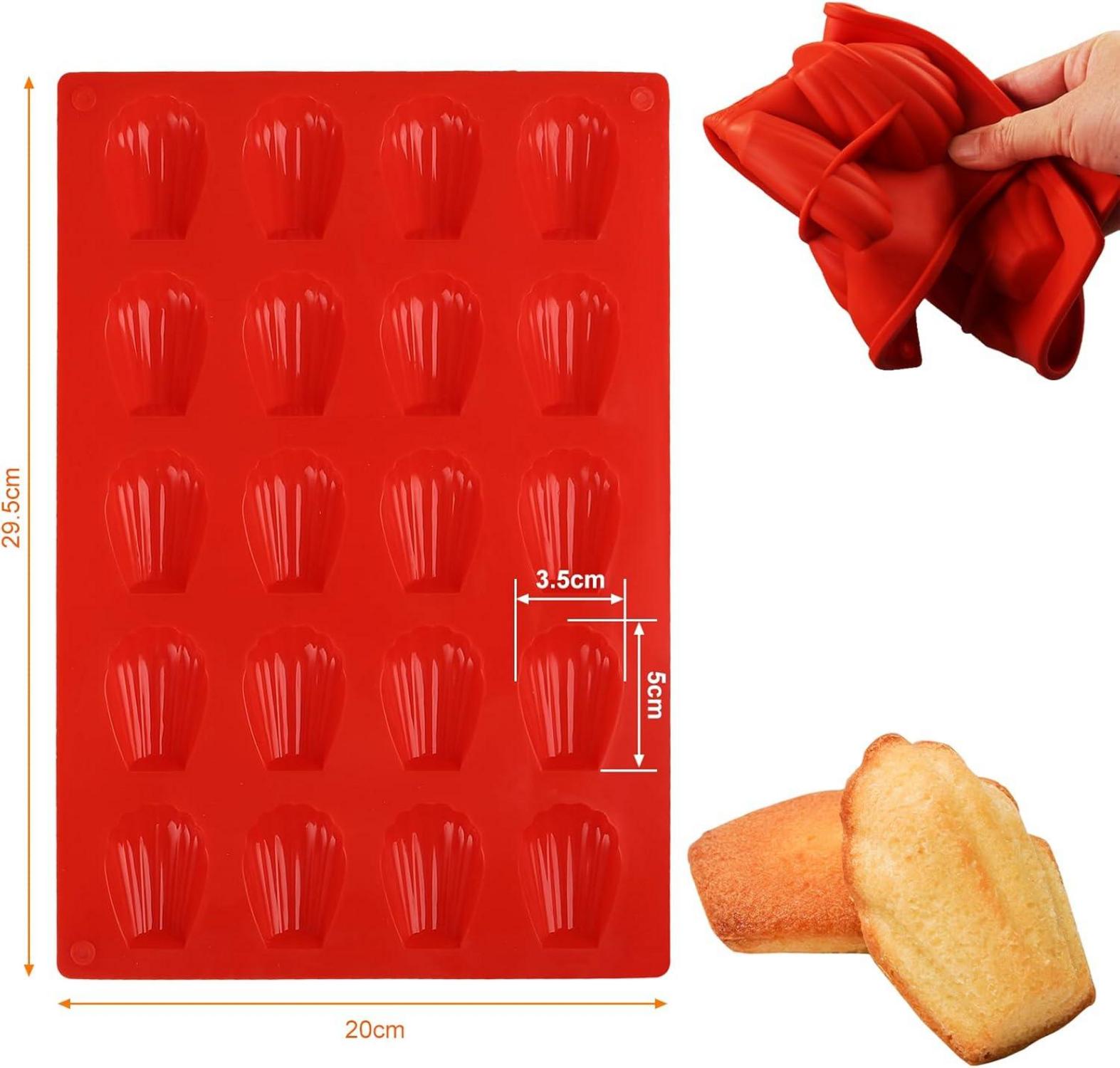 Silikon Mini Madeleine Backformen 2er Set 20 Mulden