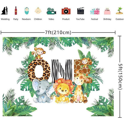 INRUI Jungle Boy 1st Geburtstag Party Fotografie Hintergrund