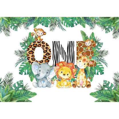 INRUI Jungle Boy 1st Geburtstag Party Fotografie Hintergrund