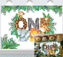 Jungle Boy 1st Geburtstag Party Fotografie Hintergrund Wilde Tiere