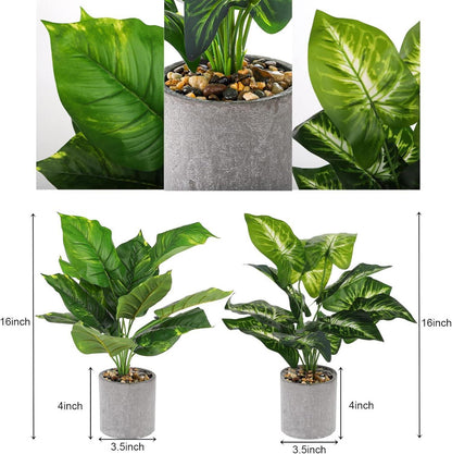 Dicunoy 2er Set Künstliche Pflanzen 40cm Indoor Deko Wohnung