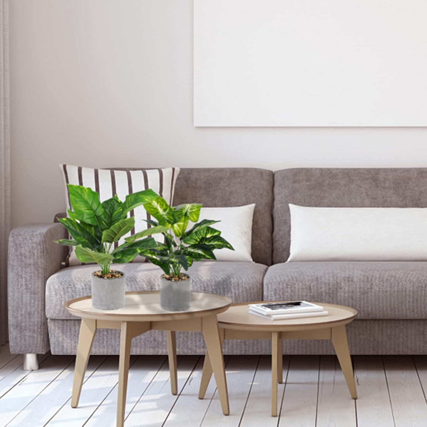 2er Set Künstliche Pflanzen 40 cm Indoor Wohnzimmer Deko Büro Schlafzimmer