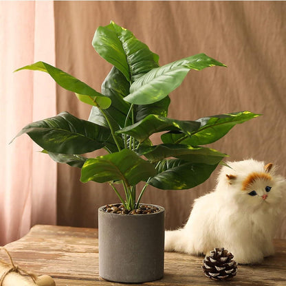 2er Set Künstliche Pflanzen 40 cm Indoor Wohnzimmer Deko Büro Schlafzimmer