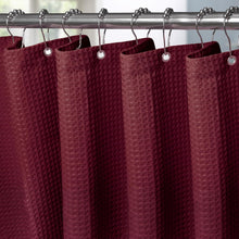 Duschvorhang Waffel Textil Set Anti Schimmel Wasserdicht 182x214cm