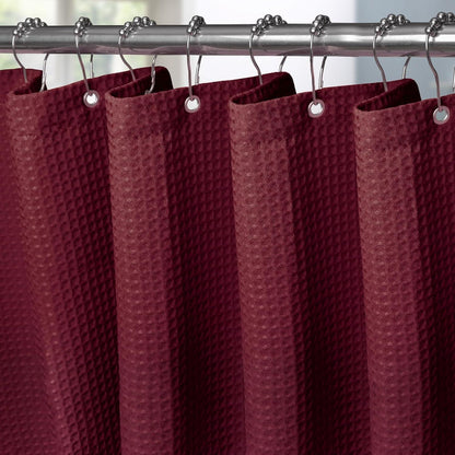 Duschvorhang Waffel Textil Set Anti Schimmel Wasserdicht 182x214cm