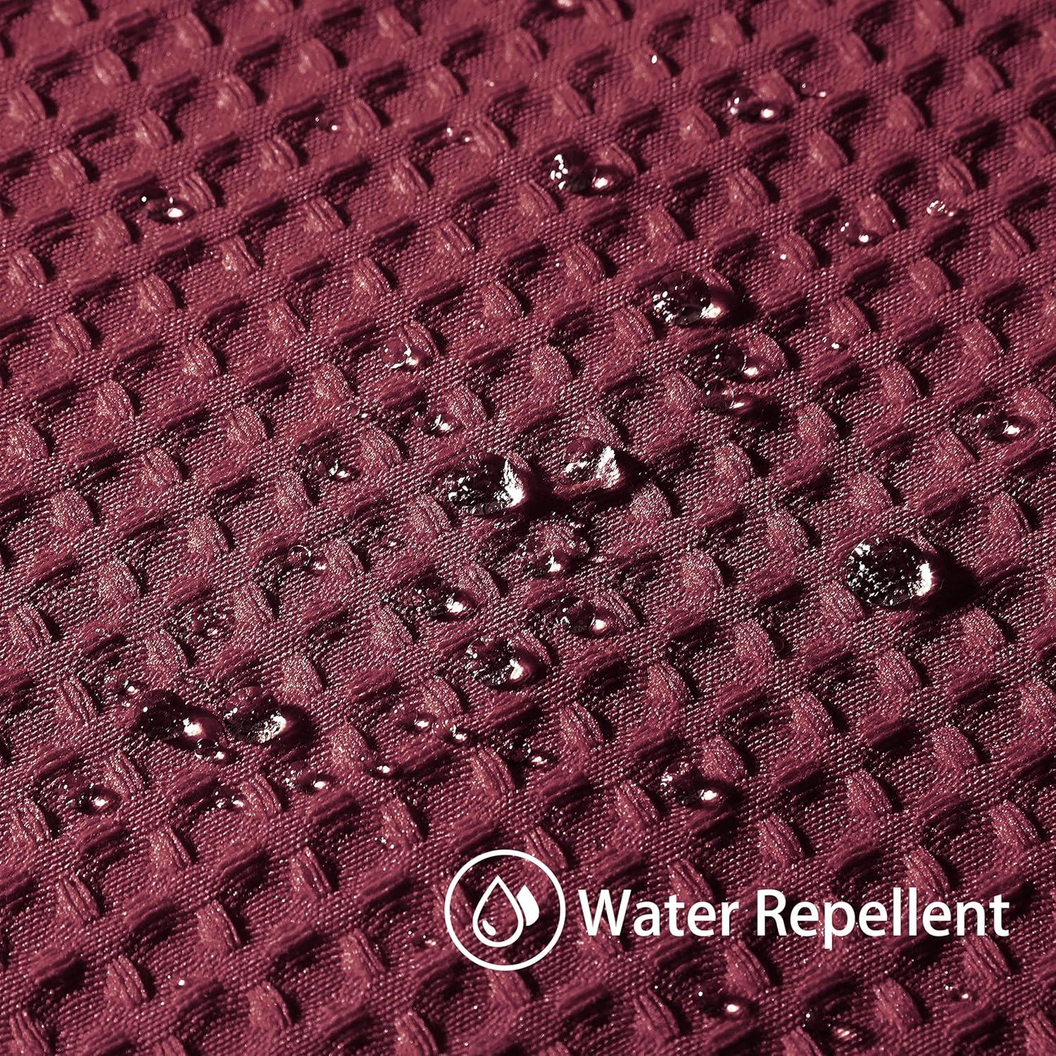 Duschvorhang Waffel Textil Set Anti Schimmel Wasserdicht 182x214cm