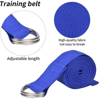 Yoga-Set: 2Er Yoga Block & 1Er 1.8 M Baumwoll Yogagurt