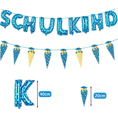 Einschulung Deko Set Jungen ABC Luftballon Zuckertüte
