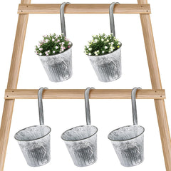 Set mit 5 Balkon Hängetöpfen aus Metall für Pflanzen