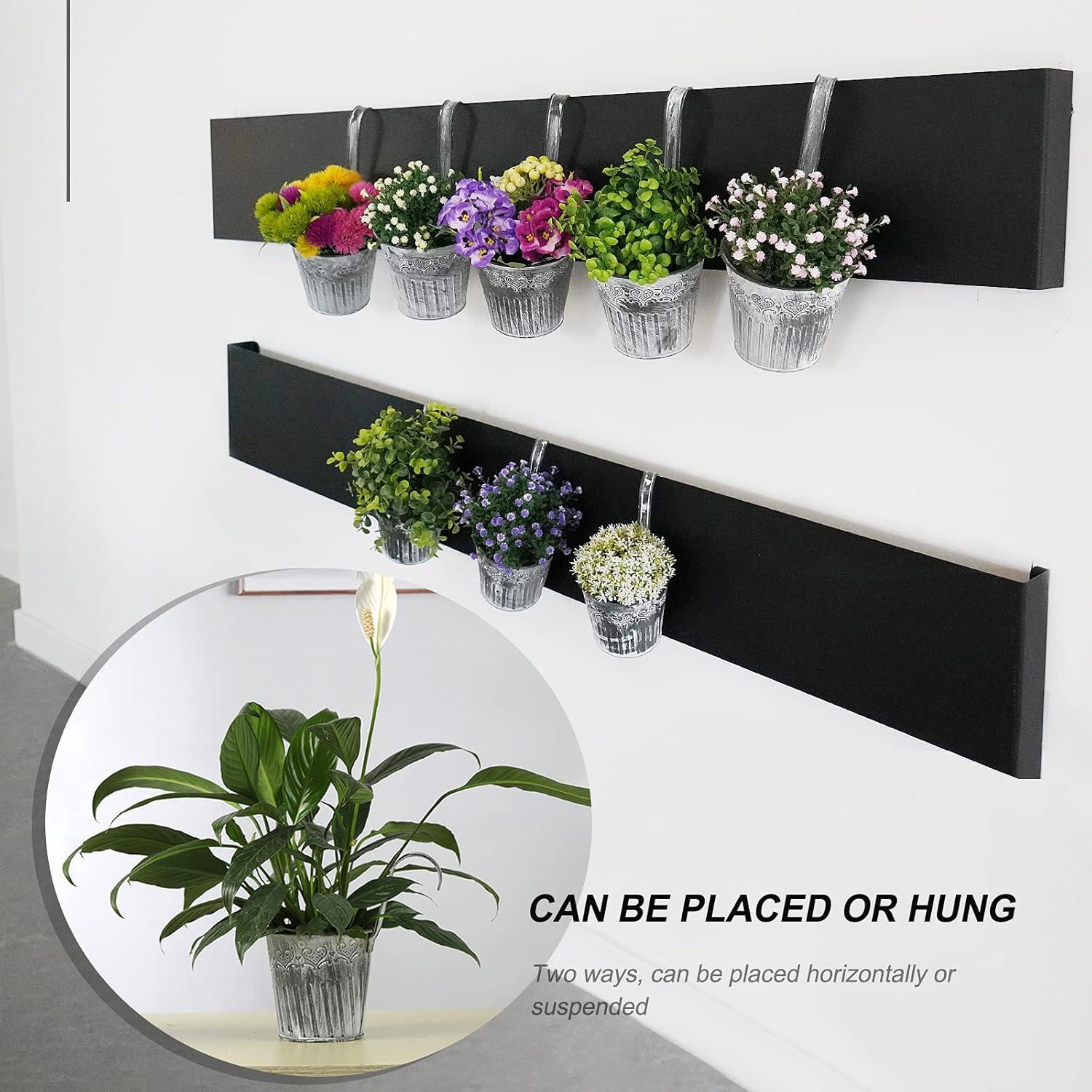 JNCH 5er Set Balkon Hängetöpfe Metall Pflanztopf Kräuter Blumen Hängend
