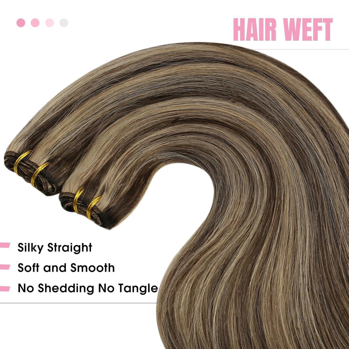 Echthaar Tressen Dunkelbraun 40cm - Invisible Weft Extensions