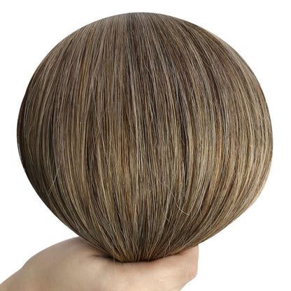 Echthaar Tressen Dunkelbraun 40cm - Invisible Weft Extensions