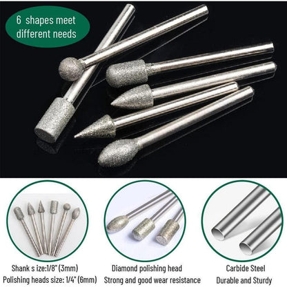 Diamant-Fräser-Set 20tlg. für Rotationswerkzeuge, Gravur & Polierarbeiten