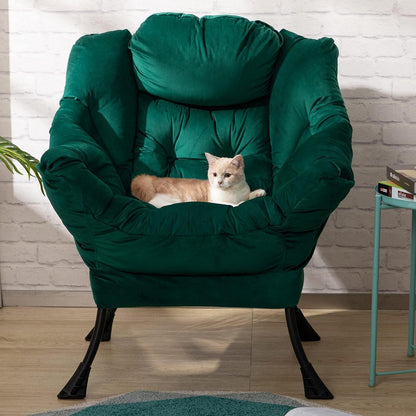 Ohrensessel Samtgrün – Bequemer Relaxsessel für Wohnzimmer