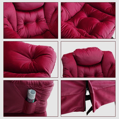 Relaxsessel Ohrensessel Samt Rot – Bequemer Lesesessel