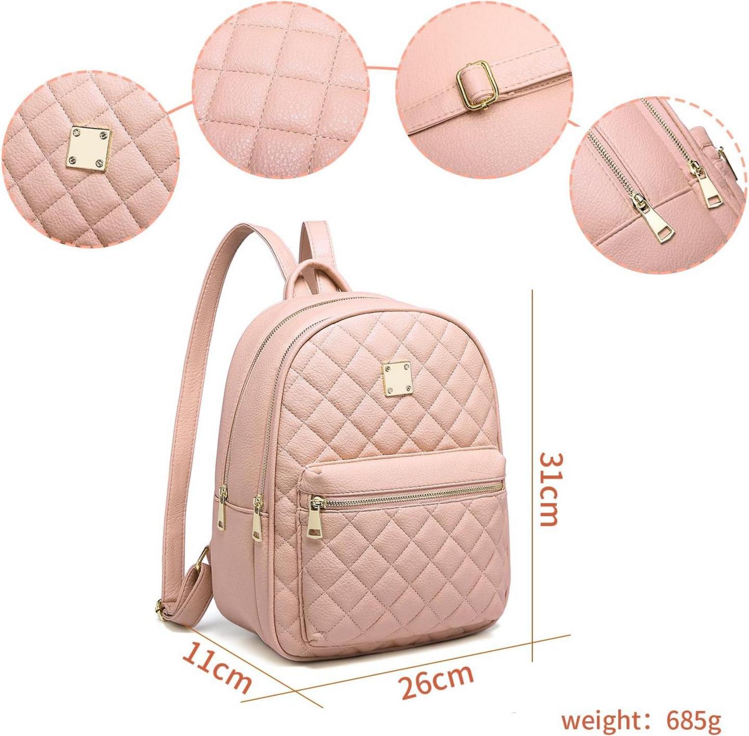 Myhozee Damen Daypack Rucksack Leder PU Lingge-Design