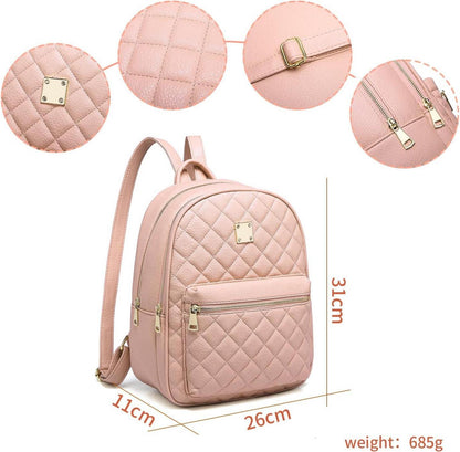 Myhozee Damen Daypack Rucksack Leder PU Lingge-Design