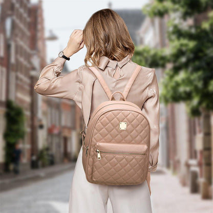 Myhozee Damen Rucksack Klein PU Leder Daypack Elegant Schwarz