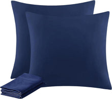 Kissenbezug 50x50 Blau 2er Set Mikrofaser Weich mit Reißverschluss