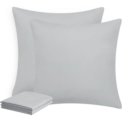 Kissenbezug 50x50 Hellgrau 2er Set Mikrofaser Reißverschluss