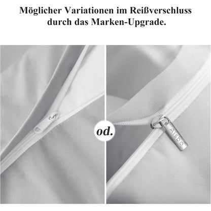 Kissenbezug 50x50 Hellgrau 2er Set Mikrofaser Reißverschluss