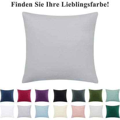 Kissenbezug 50x50 Hellgrau 2er Set Mikrofaser Reißverschluss