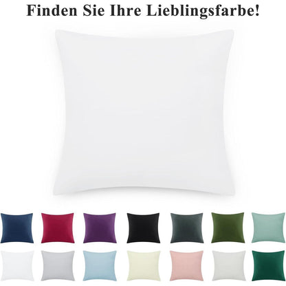 Kissenbezug 50x50 Weiß 2er Set Mikrofaser Reißverschluss