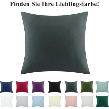 Hochwertige 2er Set Kissenbezüge 50x50 Anthrazit Mikrofaser