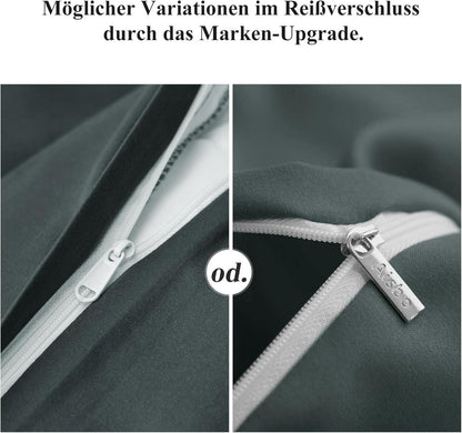 Kissenbezug 50x50 2er Set Anthrazit Mikrofaser Reißverschluss