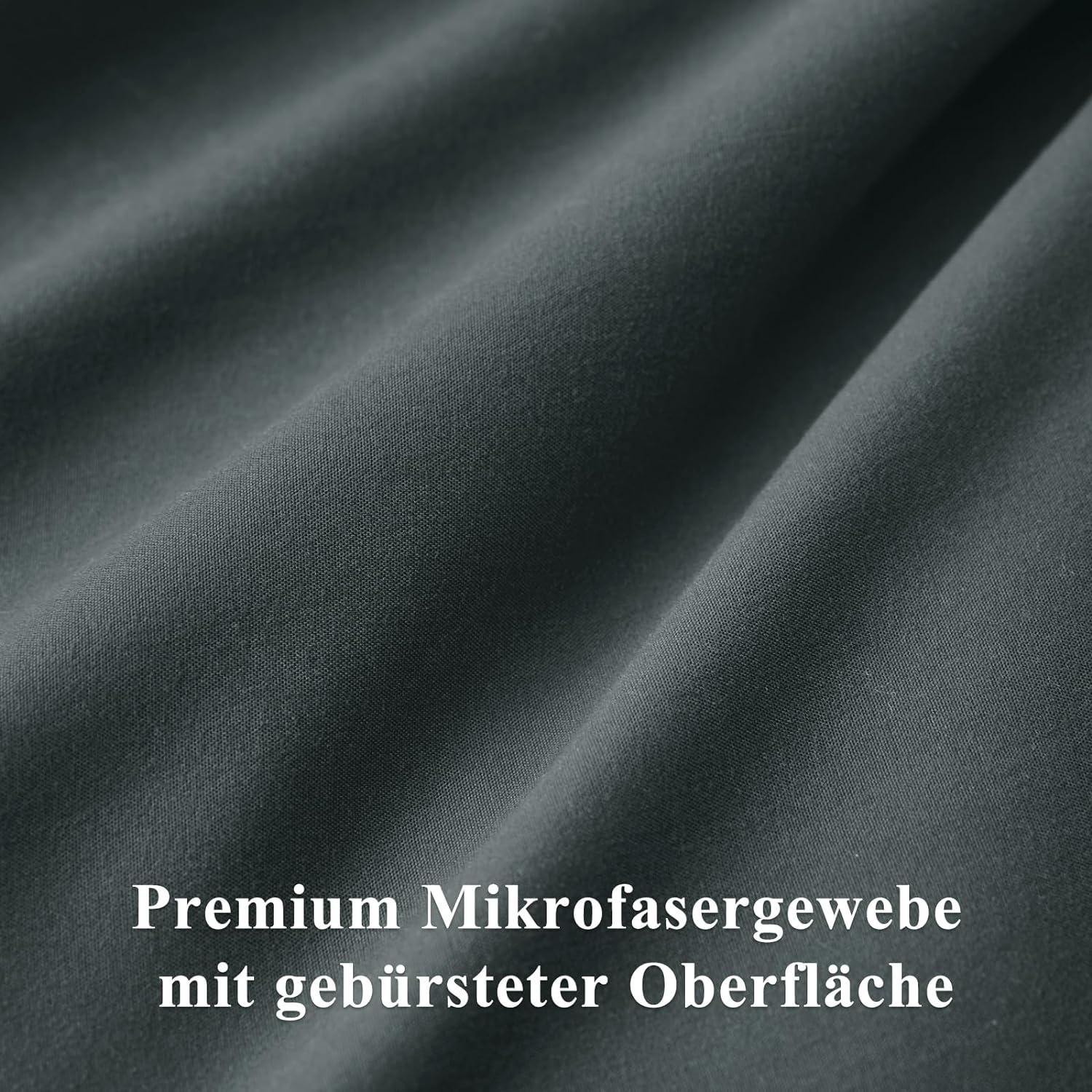 2er Set Kissenbezüge 50x50 Anthrazit Mikrofaser Weich Reißverschluss