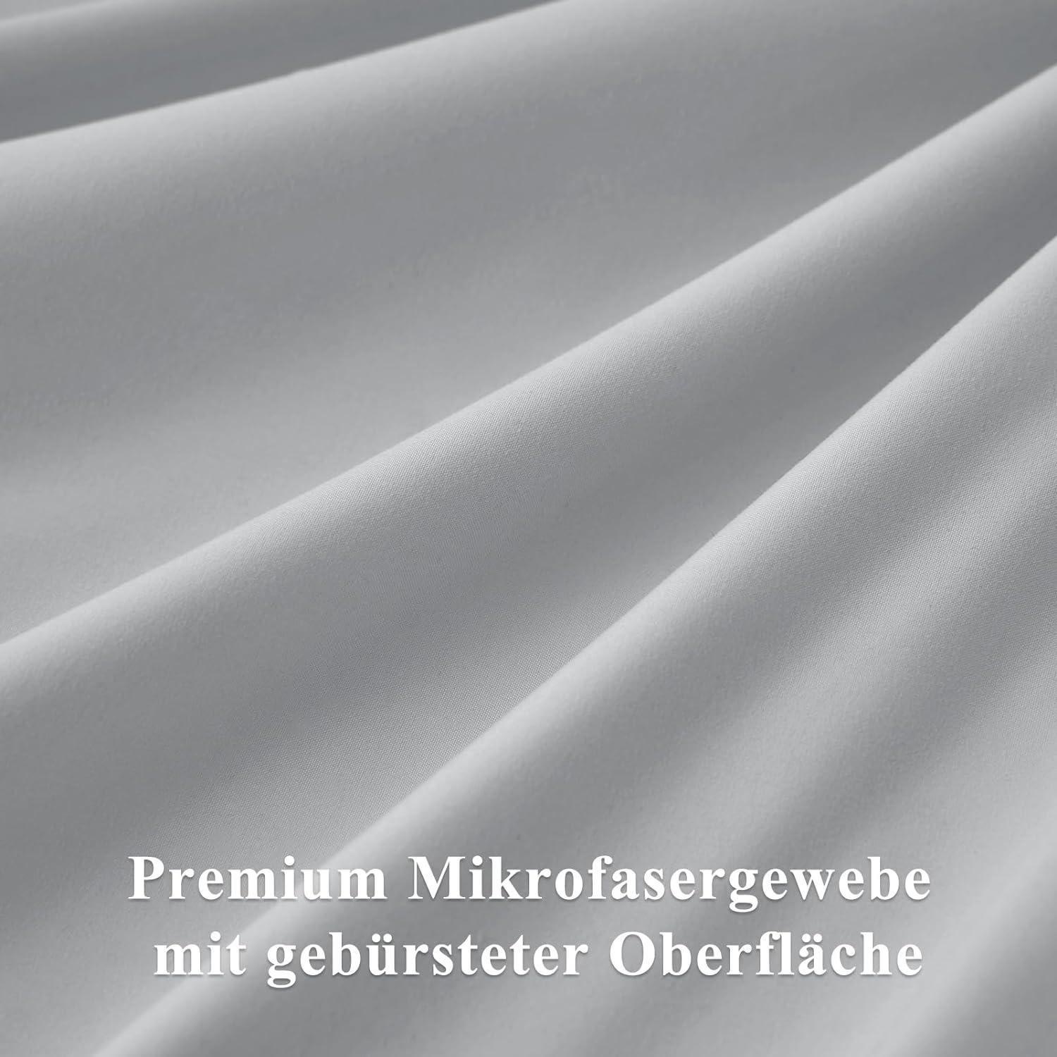 Kissenbezug 40x40 Hellgrau 2er Set Mikrofaser Reißverschluss