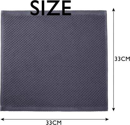 6er Set Baumwolltücher 33x33cm Grau - Spültücher für
