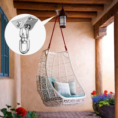 Deckenhaken Edelstahl 450kg 360° drehbar für Hängesessel (2 Stück)