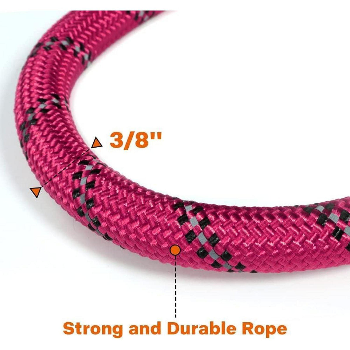 Gepolsterte Hundeleine reflektierend 180x1cm Hot Pink