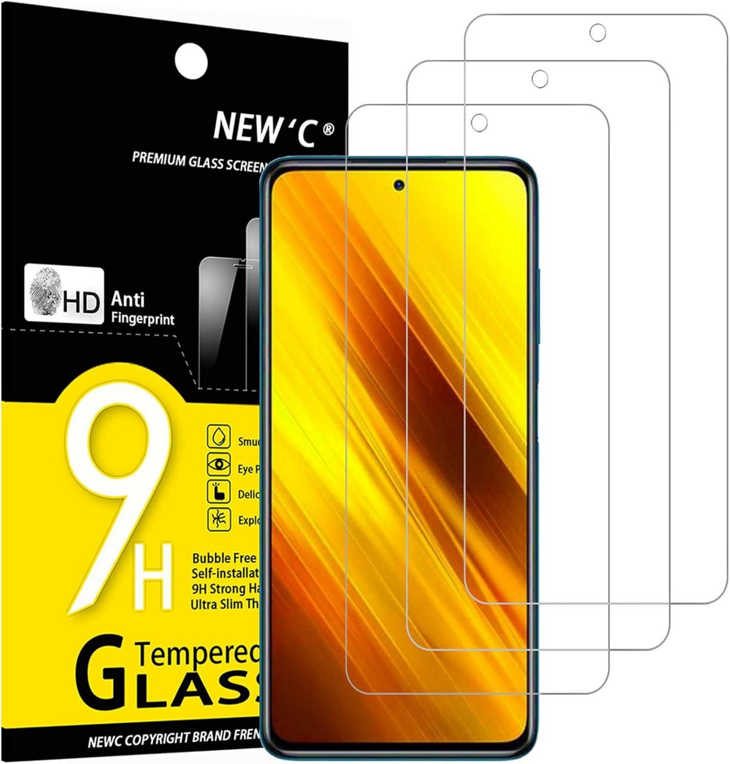 Panzer Schutz Glas 3 Stück Xiaomi Poco X3/X3 Pro/X3 NFC 9H Ultra-klar