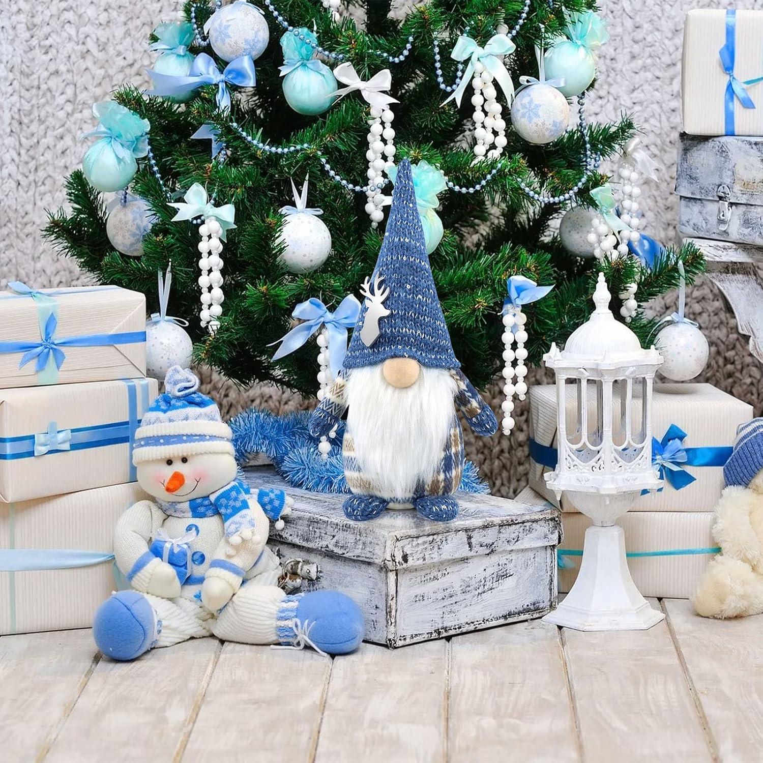 Handgemachter Weihnachtswichtel 31cm Blau für Home Küche