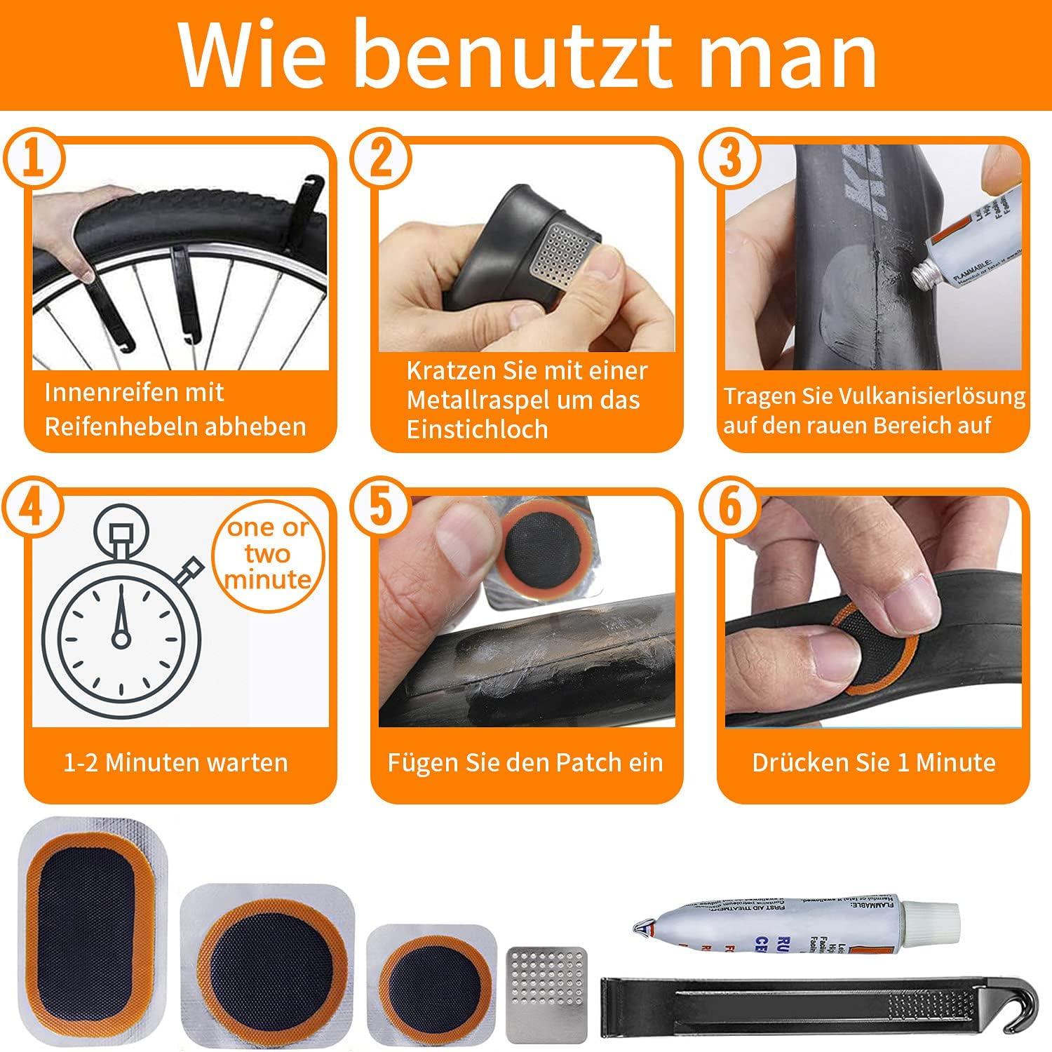 Flickzeug Reparaturset für Fahrradreifen mit Aufbewahrungsbox