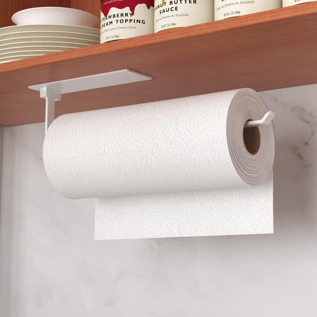 Weiß Küchenrollenhalter ohne Bohren Selbstklebend Praktisch