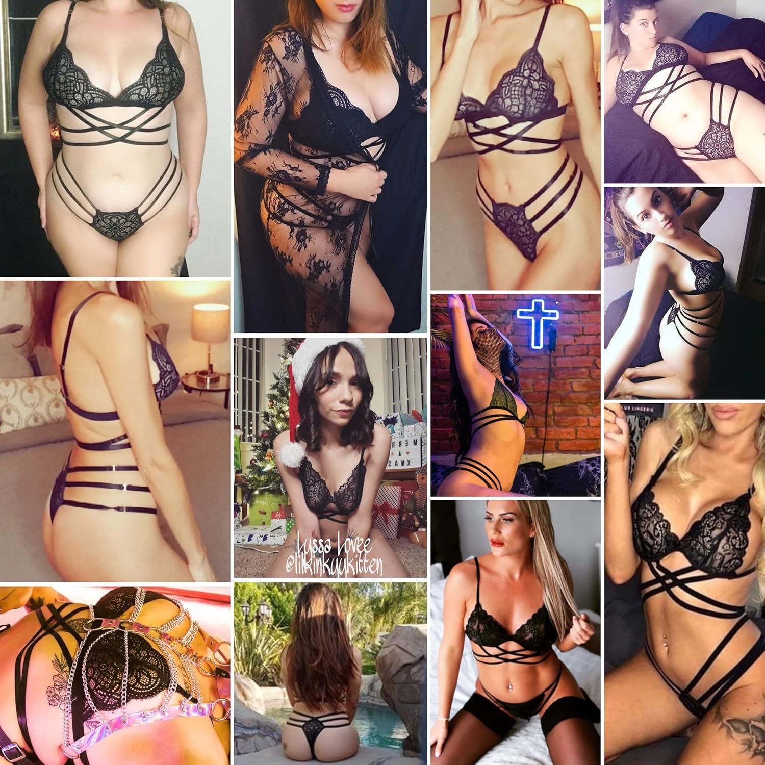 Avidlove Damen Dessous Set Spitzen Reizwäsche BH Höschens