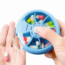 7-teilige Pillendose – Tragbar & Drehbar für Vitamine & Co. (4er Set)