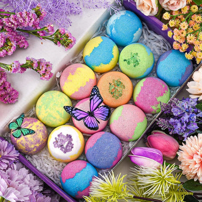 Badebomben Geschenkset für Kinder mit 14 natürlichen