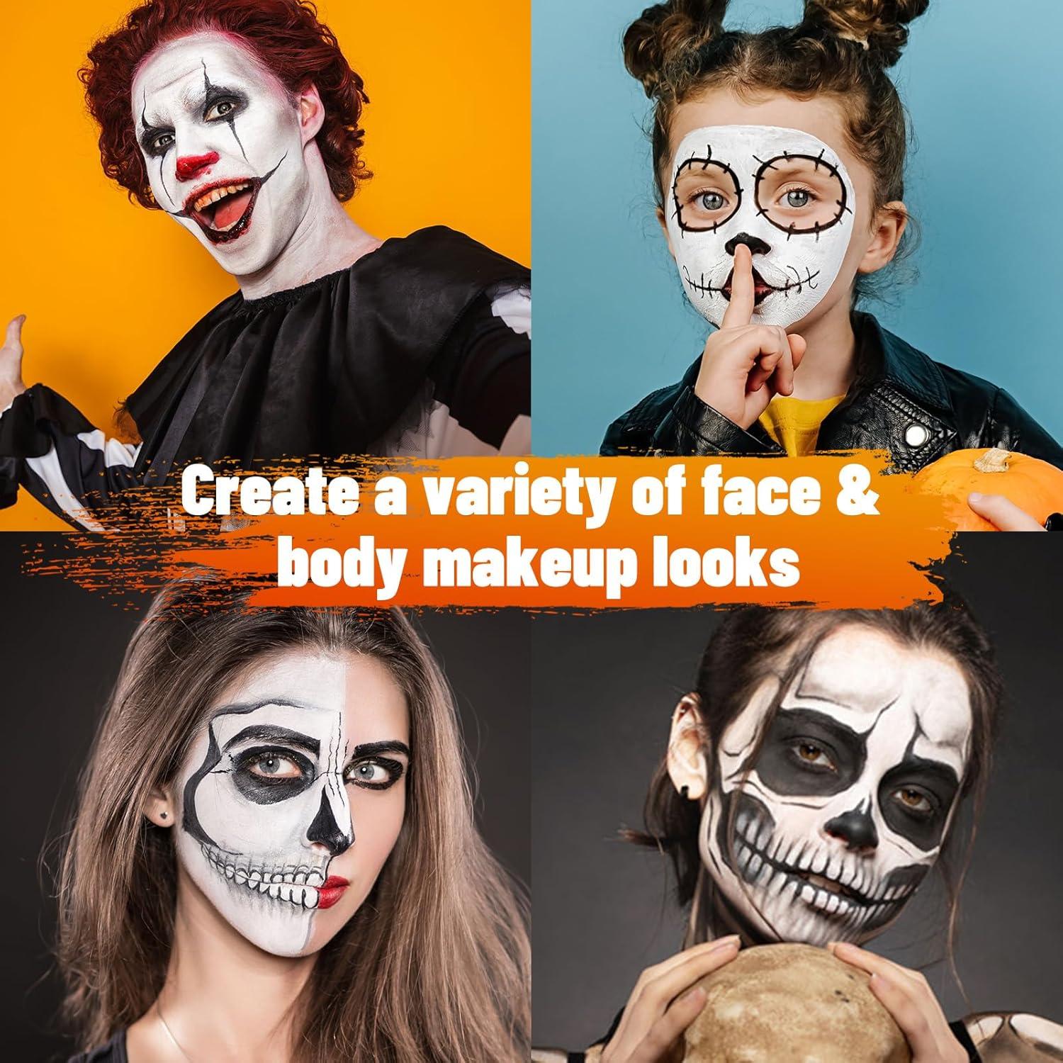 Kinderschminke Set für Halloween und Karneval - Bodypainting Farben in