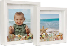 Shampsen 3D Bilderrahmen Weiß 20x20 17x17 Shadow Box 2er Set