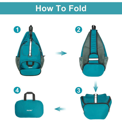 G4Free Brusttasche Faltbarer Schulterrucksack Crossbody 10L